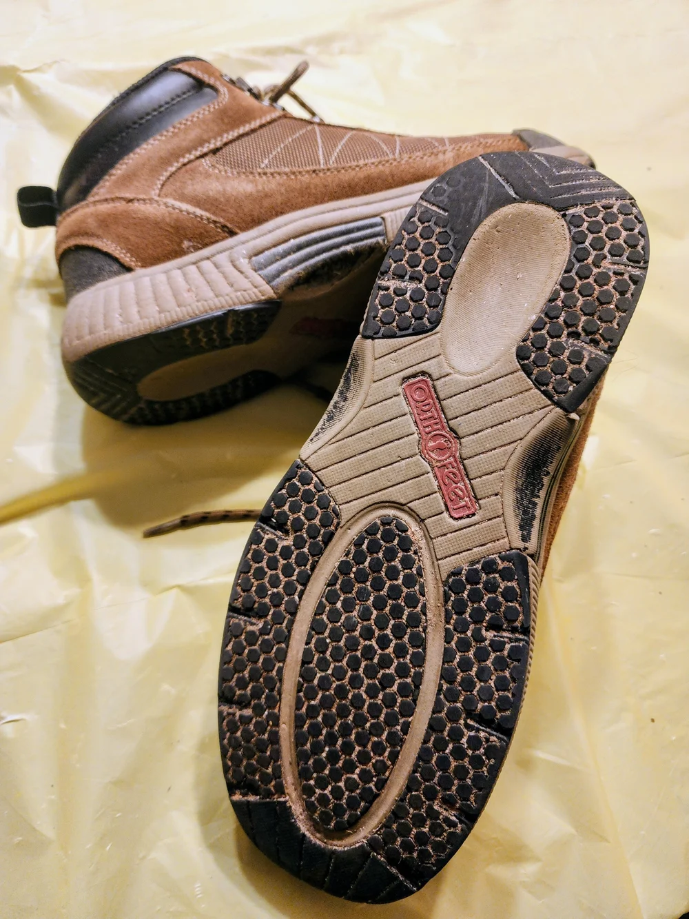 Men's OrthoFeet Brown Suede & Mesh Hiking Boots, Mens Sz 8 Super Comfortable!